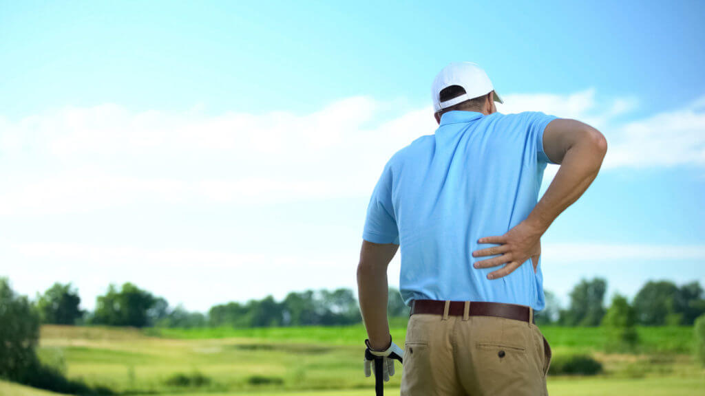golf player with back pain
